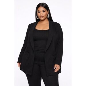 Torrid Studio Black Pique Longline Classic Fit Blazer Size 2X